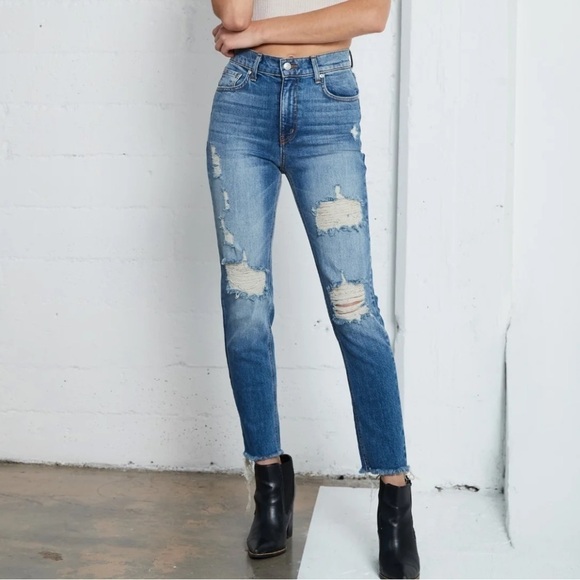 Revice Uptown Jeans Roatrip Wash Distressed Slim Leg High Rise Size 31 Women’s - Picture 1 of 12